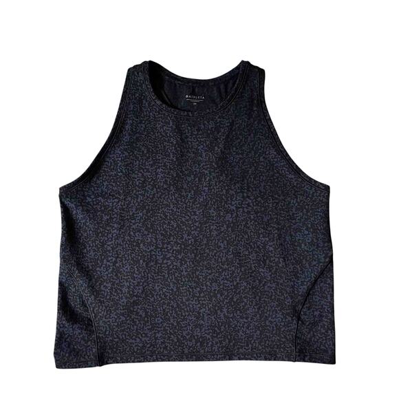 Athleta Women's Speedlight Gravel Tank Top Black White Speckle Print Dot Size 2X - Picture 3 of 9